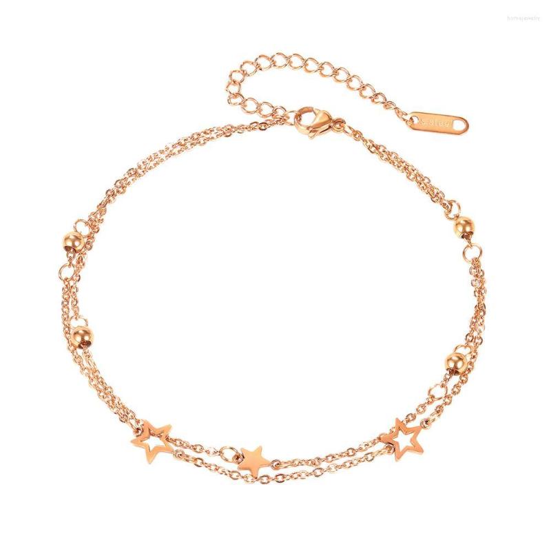 Anklets Fashion Simple Star Multi-layered Anklet Rose Gold Color Stainless Steel Jewelry Woman Gift Wholesale Not Fade
Anklets Fashion Simple Star Multi-layered Anklet Rose Gold Color Stainless Steel Jewelry Woman Gift Wholesale Not Fade
