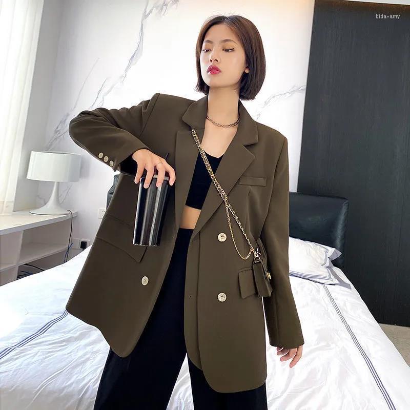 Women's Suits 2022 Korean Office Blazers Women Spring Autumn Straight Jacket Loose Double Breasted Female, Black
Women's Suits 2022 Korean Office Blazers Women Spring Autumn Straight Jacket Loose Double Breasted Female, Black