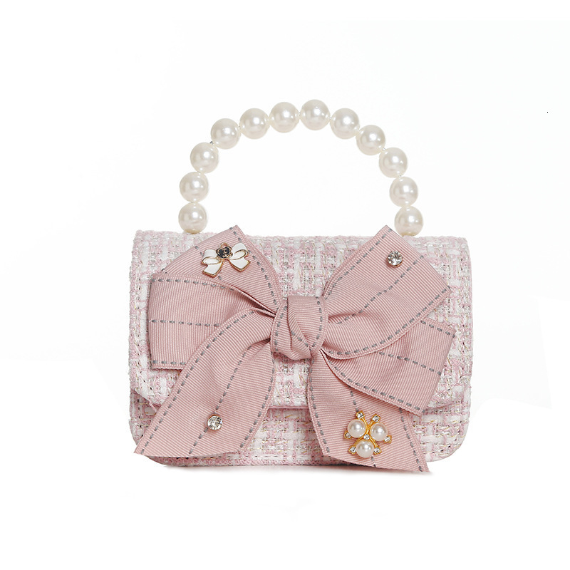 Backpacks Fashion Girl Classic Coin Purse Tweed Handbag Children Wallet Small Bag Cute Mouse Bow Kid Money Baby Shoulder 221203