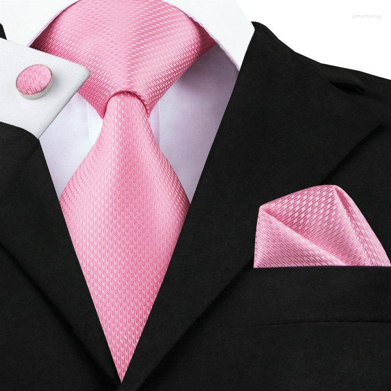 

Bow Ties SN-557 Pink Novelty Tie Hanky Cufflinks Sets Men's Silk For Men Formal Wedding Party Groom