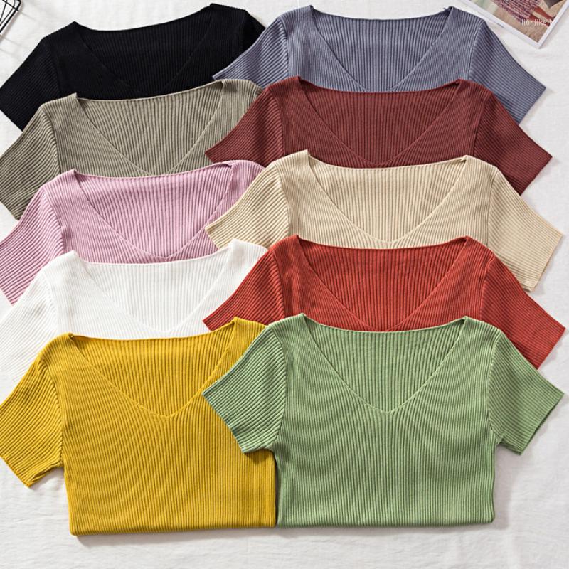 Women's T Shirts Summer Womens T-shirts Fashion Knitted Solid Color V Collar Woman Clothing Slim Fit Casual Lady Sweaters, Black
Women's T Shirts Summer Womens T-shirts Fashion Knitted Solid Color V Collar Woman Clothing Slim Fit Casual Lady Sweaters, Black