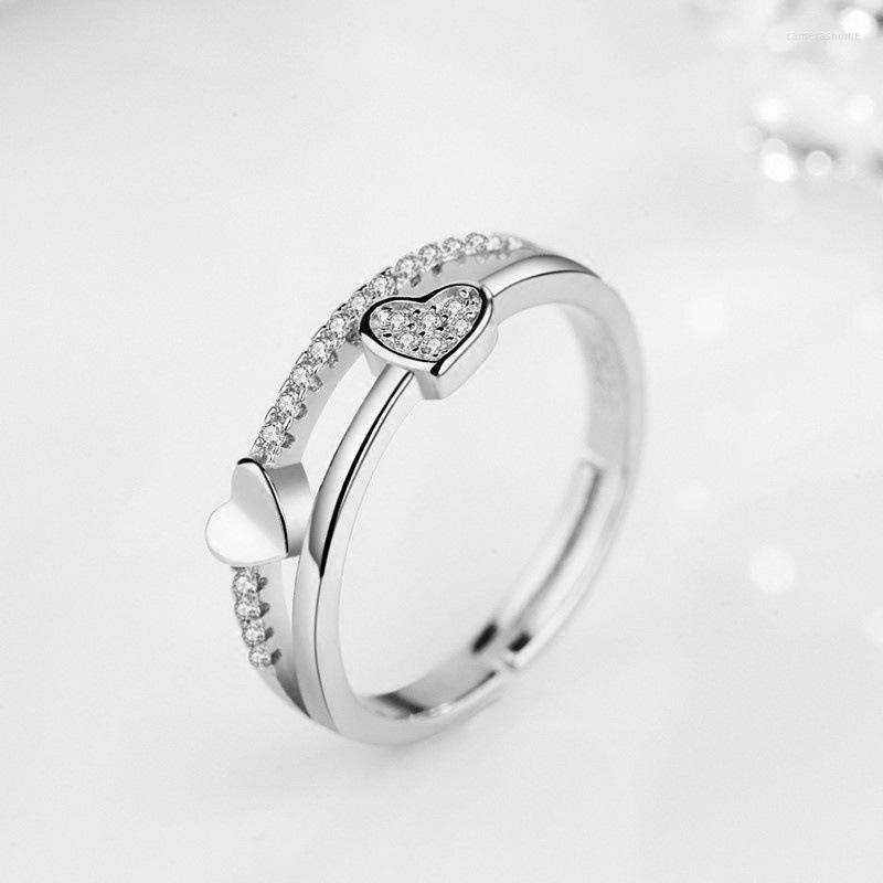 Wedding Rings Fashion Delicate Double Heart Finger Ring For Women Cubic Zirconia Proposal Silver Color Party Gifts 2022
Wedding Rings Fashion Delicate Double Heart Finger Ring For Women Cubic Zirconia Proposal Silver Color Party Gifts 2022