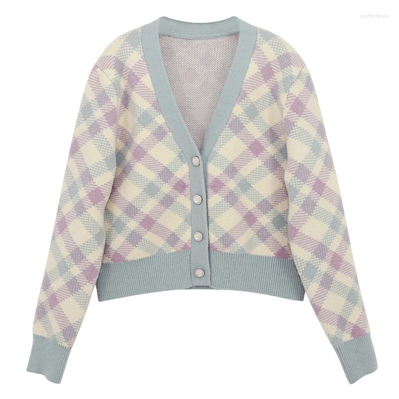 Women's Knits Sweet Kawaii Cute Knitted Cardigan Sweater Women 2022 Spring Autumn V Neck Plaid Casual Long Sleeve Single Breasted Outwear, Purple
Women's Knits Sweet Kawaii Cute Knitted Cardigan Sweater Women 2022 Spring Autumn V Neck Plaid Casual Long Sleeve Single Breasted Outwear, Purple