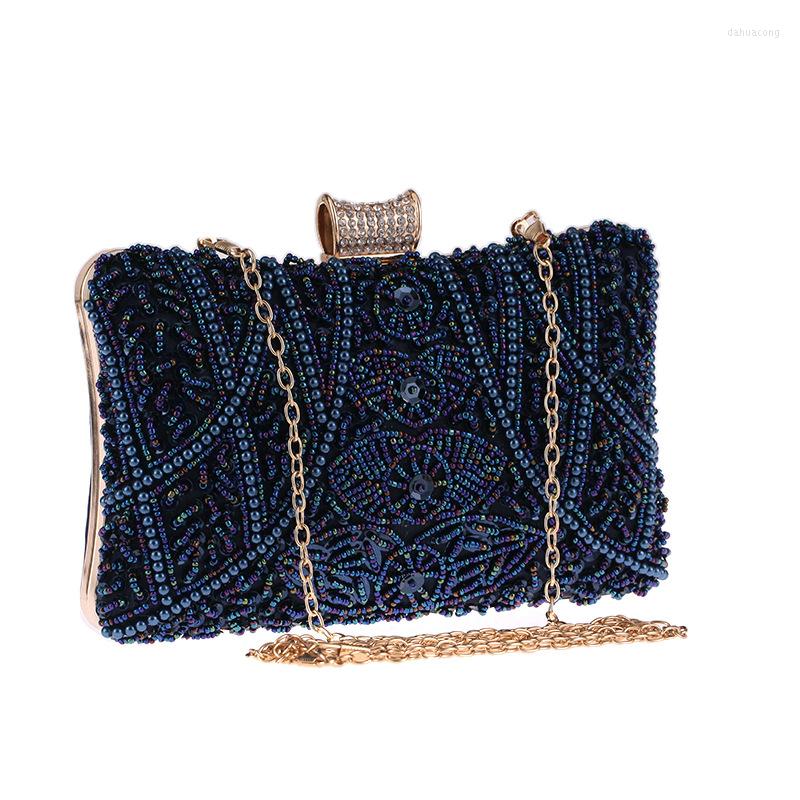 Evening Bags Vintage Handbag Female Luxury Beading Dark Blue Party Purses Bag Clutches Designer Womens Crossbody, Black
Evening Bags Vintage Handbag Female Luxury Beading Dark Blue Party Purses Bag Clutches Designer Womens Crossbody, Black