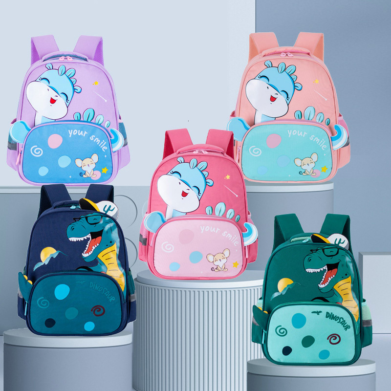 Backpacks The Cartoon Dinosaur Kindergarten School Bag Boy 3 6 Years Old Girl Big Class Primary Student Backpack 221203
