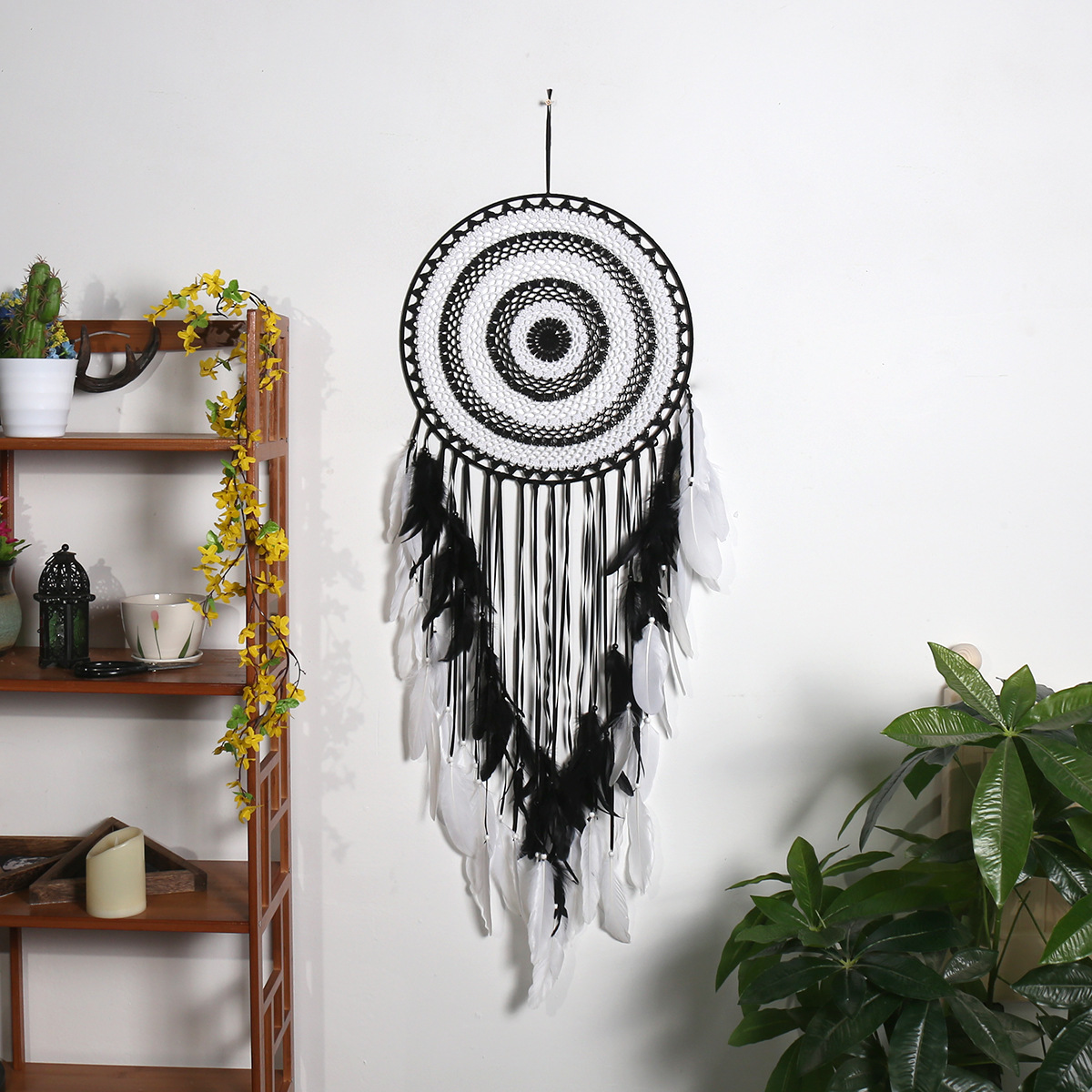 Black White Dream Catcher Circle Hook Decorative Objects Flower Dreamcatchers Wall Decoration Wedding Feather Hanging Pendant 1223793
Black White Dream Catcher Circle Hook Decorative Objects Flower Dreamcatchers Wall Decoration Wedding Feather Hanging Pendant 1223793