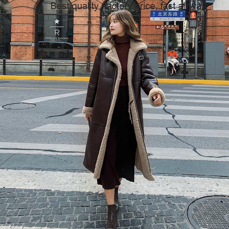 Women' Leather High Quality Women Shearling Sheepskin Long Winter Thick Warm Wear Lady Overcoat Real Fur Coat Female Stree, Khaki
Women' Leather High Quality Women Shearling Sheepskin Long Winter Thick Warm Wear Lady Overcoat Real Fur Coat Female Stree, Khaki