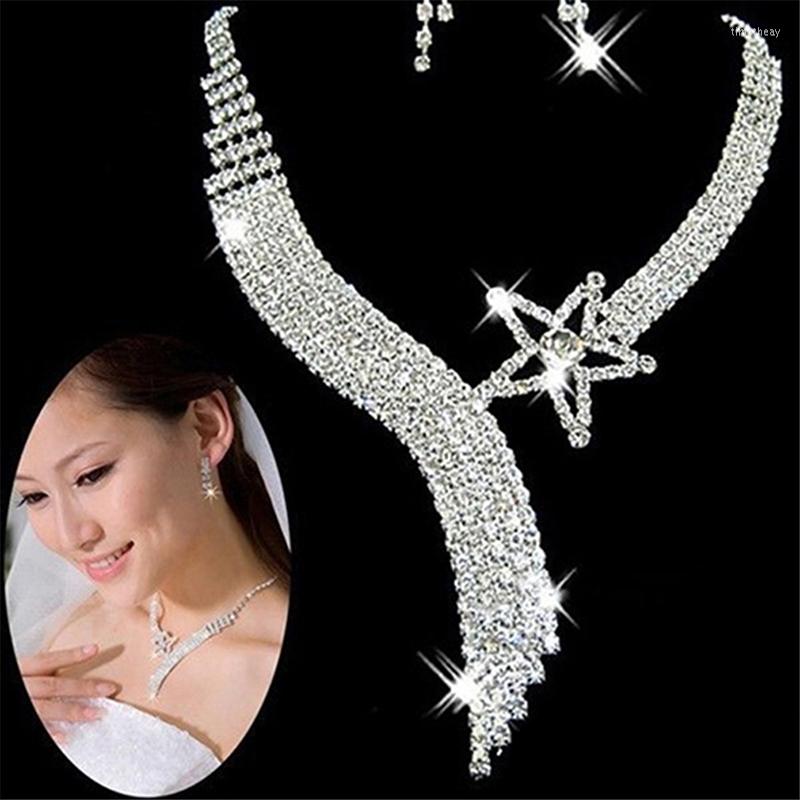 Necklace Earrings Set Crystal Bridal Wedding African Star Silver Color Rhinestone Women Sets Engagement Jewelry, Picture shown
Necklace Earrings Set Crystal Bridal Wedding African Star Silver Color Rhinestone Women Sets Engagement Jewelry, Picture shown