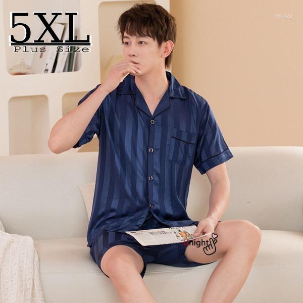 Men's Sleepwear 2022 Men Summer Pajamas Jacquard Silk Men's Shorts Satin Suit Sets Plaid Pants Trousers For With Short 5XL, Blue
Men's Sleepwear 2022 Men Summer Pajamas Jacquard Silk Men's Shorts Satin Suit Sets Plaid Pants Trousers For With Short 5XL, Blue