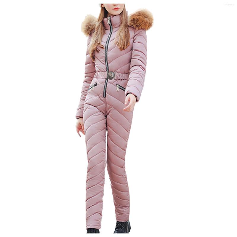 Women's Down Jumpsuit Sports Outdoor Casual Cotton-padded Hooded Ski Zipper Suit Thick Snowboard Solid Skisuit Women Coat, Black
Women's Down Jumpsuit Sports Outdoor Casual Cotton-padded Hooded Ski Zipper Suit Thick Snowboard Solid Skisuit Women Coat, Black