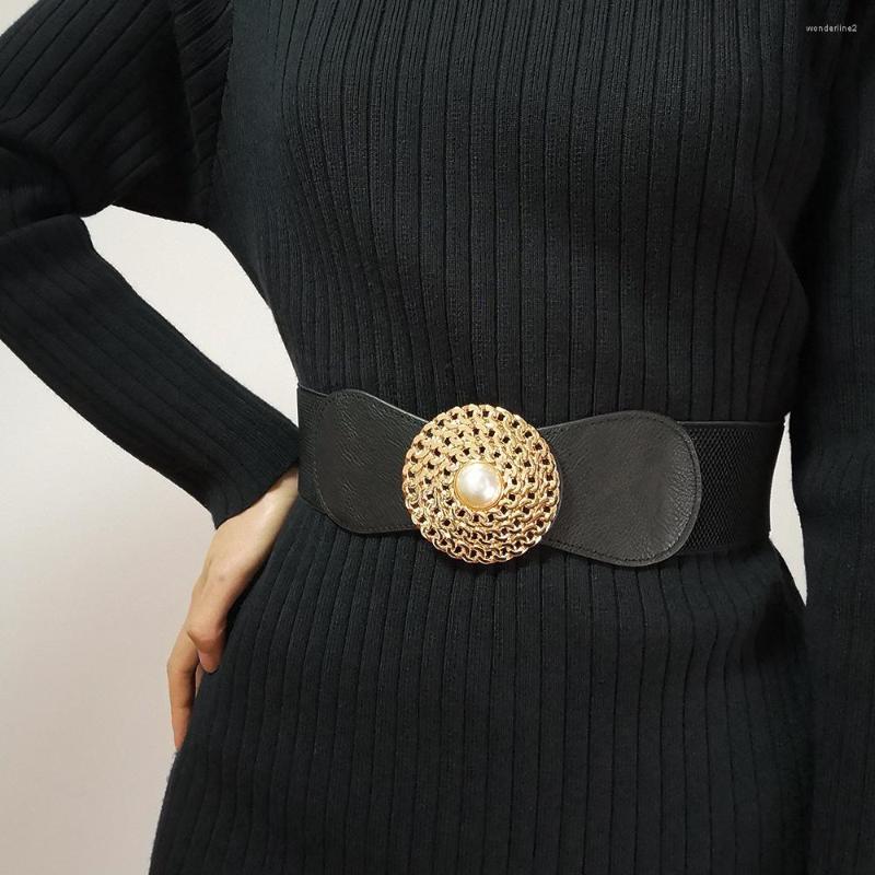 Belts 2022 Ladies Pearl Round Buckle Corset Elasticity Wide Waist Dress Decorative High Quality For Women Luxury Designer Brand, White
Belts 2022 Ladies Pearl Round Buckle Corset Elasticity Wide Waist Dress Decorative High Quality For Women Luxury Designer Brand, White
