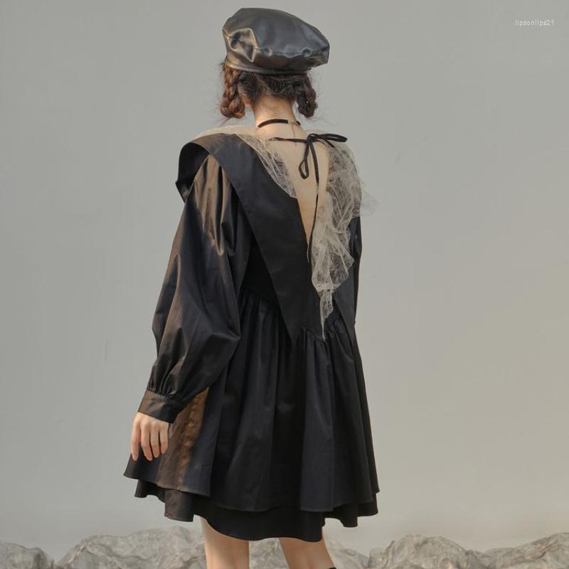 Casual Dresses Elegant Vintaeg Fairy Dress Women Sexy V-neck Mesh Design Princess Female French Puff Sleeve Black Gothic Party 2022, Black dress
Casual Dresses Elegant Vintaeg Fairy Dress Women Sexy V-neck Mesh Design Princess Female French Puff Sleeve Black Gothic Party 2022, Black dress