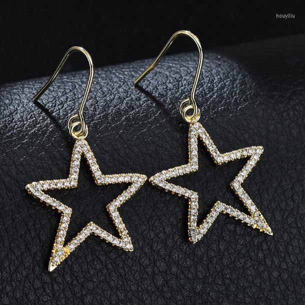 Stud Earrings Zircon Micro Inlay Five Star Symmetrical Personality Factory Direct 
Stud Earrings Zircon Micro Inlay Five Star Symmetrical Personality Factory Direct