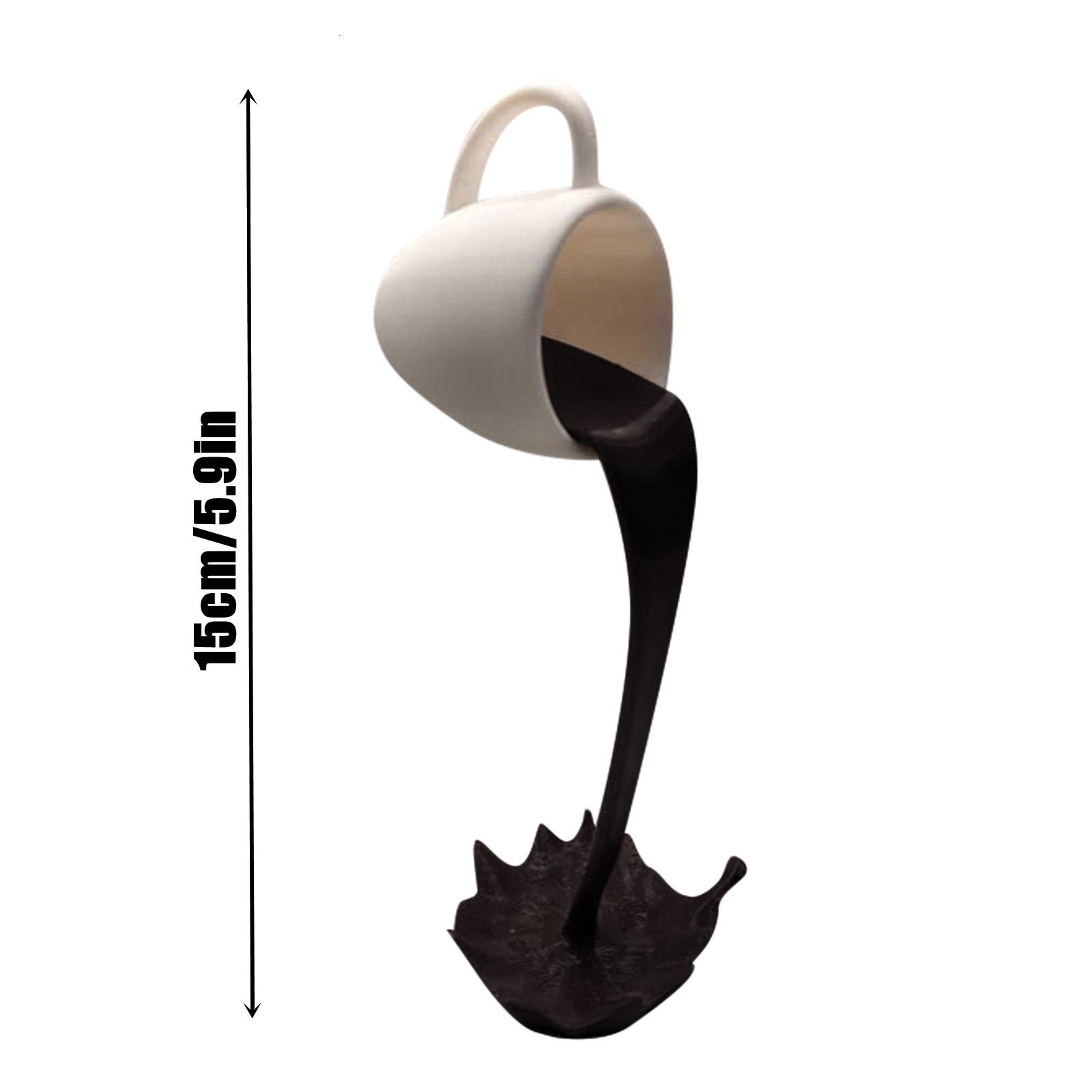 Decorative Objects Figurines Floating Spilling Coffee Cup Sculpture Kitchen Decoration Magic Pouring Splash Creative Desktop Decor Home 221203