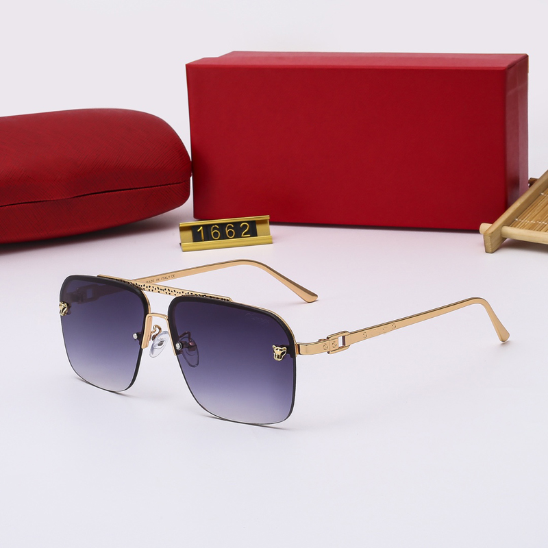 

Gold Carti Square Man Sunglasses women fashion eyewear Leopard polarized sunglase anti blue light UV lens coating metal frame screw designer mans Pilot