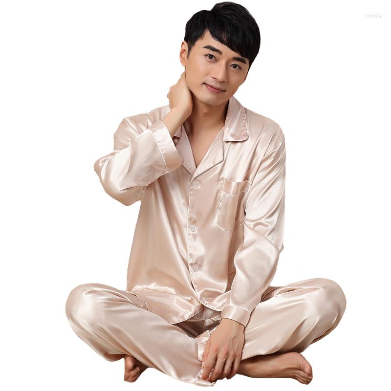 Men's Sleepwear Men Summer Casual Pajama Set Satin Male Nightwear Suit Long Sleeve 2 Piece Shirt Pants Pajamas Big Size 3XL, Champagne
Men's Sleepwear Men Summer Casual Pajama Set Satin Male Nightwear Suit Long Sleeve 2 Piece Shirt Pants Pajamas Big Size 3XL, Champagne