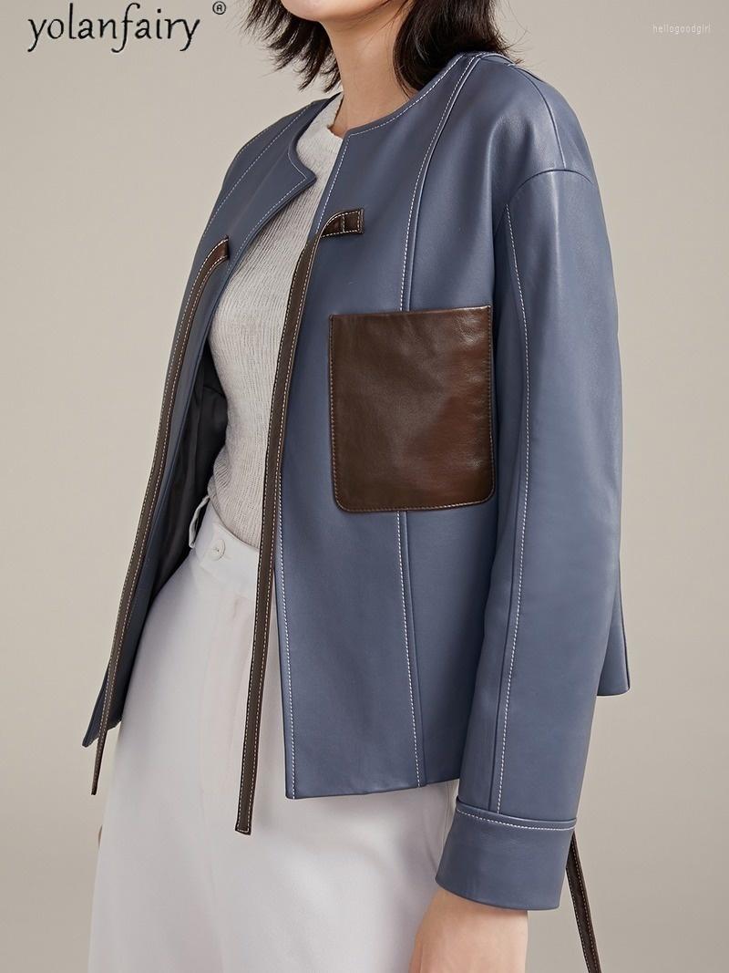 Women's Leather Genuine Real Jacket Women 2023 Natural Sheepskin Coat Korean Spring Autumn Jackets For Clothes KJ5932, Royal blue
Women's Leather Genuine Real Jacket Women 2023 Natural Sheepskin Coat Korean Spring Autumn Jackets For Clothes KJ5932, Royal blue