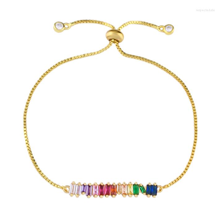 Charm Bracelets Gold Rainbow Bar Bracelet For Women Girls Tennis Jewelry Zircon Adjustable Chain
Charm Bracelets Gold Rainbow Bar Bracelet For Women Girls Tennis Jewelry Zircon Adjustable Chain