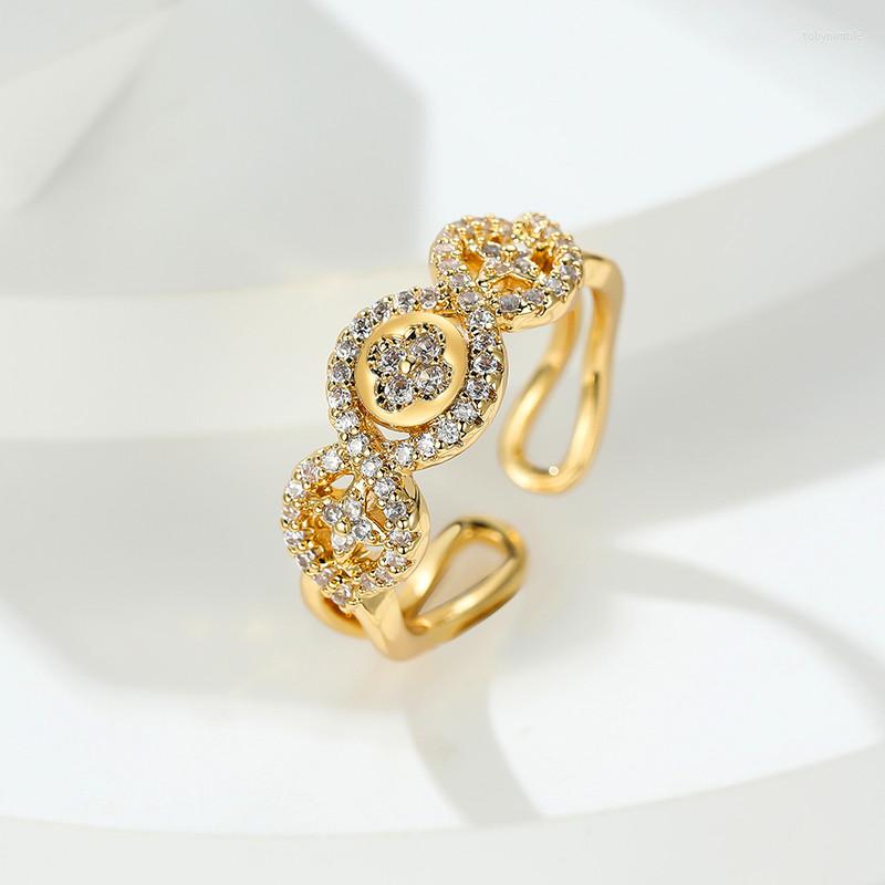 Wedding Rings Female Double Layer Crystal Flower Ring Charm Yellow Gold Color For Women Bride Stone Engagement Adjust Open
Wedding Rings Female Double Layer Crystal Flower Ring Charm Yellow Gold Color For Women Bride Stone Engagement Adjust Open