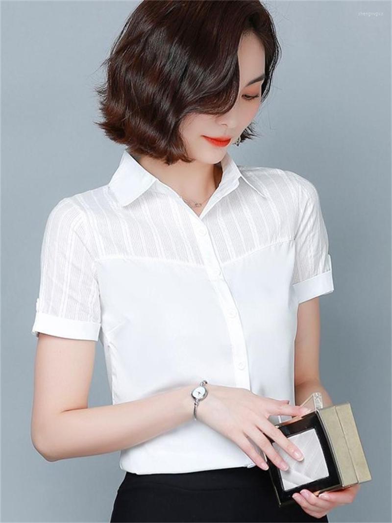 Women' Blouses Women Summer Style Shirts Lady Office OL Wear Short Sleeve Turn-down Collar Patchwork Blusas Tops SP1692, White
Women' Blouses Women Summer Style Shirts Lady Office OL Wear Short Sleeve Turn-down Collar Patchwork Blusas Tops SP1692, White