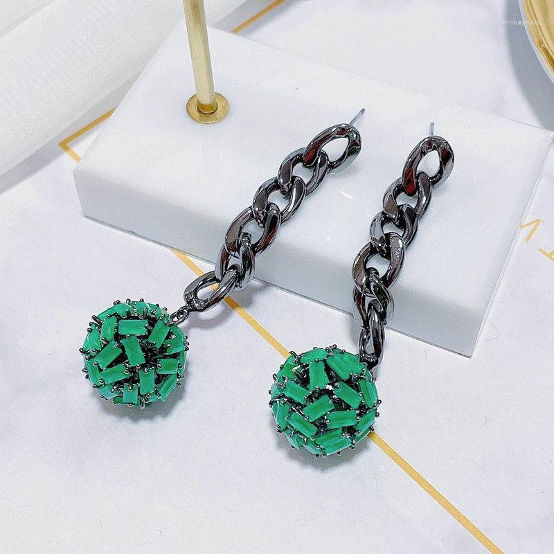 Dangle Earrings Bilincolo Vintage Green Cubic Zirconia Ball And Long Chain Earring For Women
Dangle Earrings Bilincolo Vintage Green Cubic Zirconia Ball And Long Chain Earring For Women