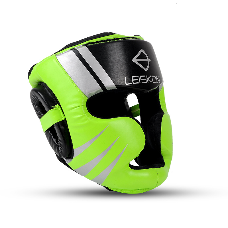 Protective Gear Full Covered Boxing Helmet Muay Thai PU Leather Training Sparring Headgear Gym Equipment Taekwondo Head Guard 221203