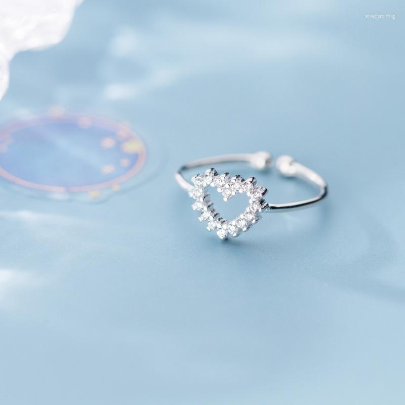 Cluster Rings MloveAcc 925 Sterling Silver Jewelry Hollow Heart Cubic Zirconia Crystal Open Adjustable Ring Fashion For Women
Cluster Rings MloveAcc 925 Sterling Silver Jewelry Hollow Heart Cubic Zirconia Crystal Open Adjustable Ring Fashion For Women