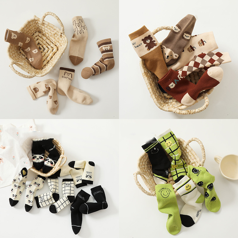 Kids Socks 5Pairs Lot Children Winter Warm Terry Thicken Cotton Cartoon Child Boys Teenager Girls 1 12Yrs Accessories 221203