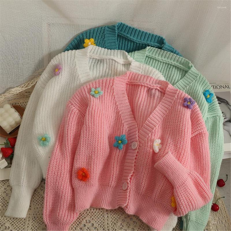 Women' Knits 3d Flowers Sweet Knitted Cardigan Women Short Breast Long Sleeve Thin Solid Coat Female Autumn Students Kawaii Slim Sweater, Blue
Women' Knits 3d Flowers Sweet Knitted Cardigan Women Short Breast Long Sleeve Thin Solid Coat Female Autumn Students Kawaii Slim Sweater, Blue