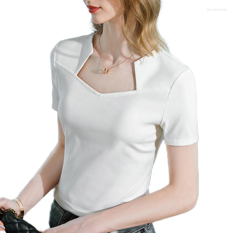 Women' T Shirts Women Soft Cotton T-shirt Square Collar Solid Color Lady Tees Short Sleeve Summer Women' Clothings All Match Female, Black
Women' T Shirts Women Soft Cotton T-shirt Square Collar Solid Color Lady Tees Short Sleeve Summer Women' Clothings All Match Female, Black
