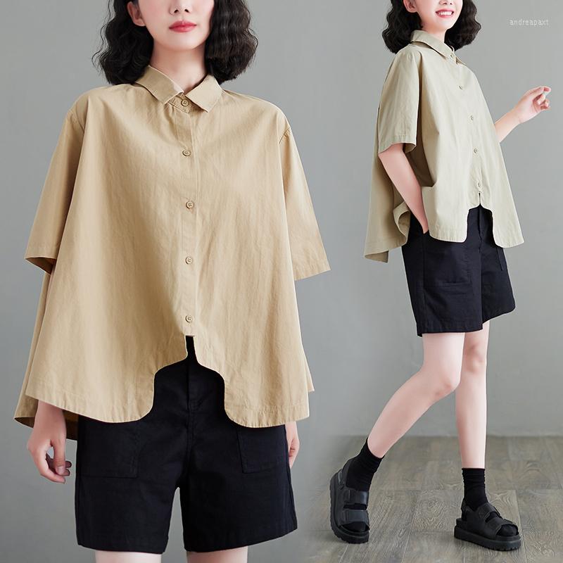 Women's Blouses Mori Irregular Thin Short Sleeve Shirt Loose Plus Size Top Women's Black And White Retro Fashion Trend Cotton Cardigan, Beige
Women's Blouses Mori Irregular Thin Short Sleeve Shirt Loose Plus Size Top Women's Black And White Retro Fashion Trend Cotton Cardigan, Beige