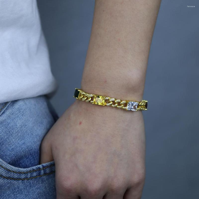 Link Bracelets Gold Color Fashion Colorful Rainbow CZ Bracelet For Women Hiphop Iced Out Bling Cuban Jewelry Gifts
Link Bracelets Gold Color Fashion Colorful Rainbow CZ Bracelet For Women Hiphop Iced Out Bling Cuban Jewelry Gifts