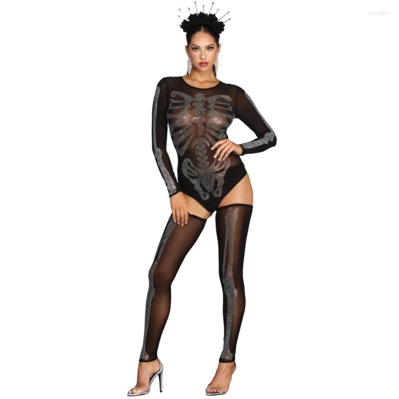 

Women' Tracksuits TraceSexies Women Holloween Sexy Diamond Two Piece Sets Sheer Mesh Perspective Night Club High Waist Sheath, Black