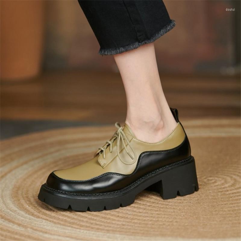 Dress Shoes PXELENA Natural Genuine Leather Derby Women British Style Chunky Block Heels Oxfords Female Lace Up 2022 Fall Spring Brown, Brown white
Dress Shoes PXELENA Natural Genuine Leather Derby Women British Style Chunky Block Heels Oxfords Female Lace Up 2022 Fall Spring Brown, Brown white