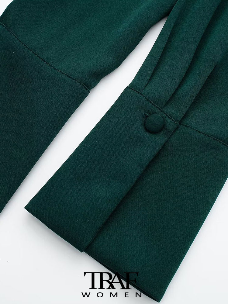 Party Dresses TRAF Women Fashion With Belt Pleated Midi Shirt Dress Vintage Long Sleeve Front Button Female Vestidos Mujer 221203