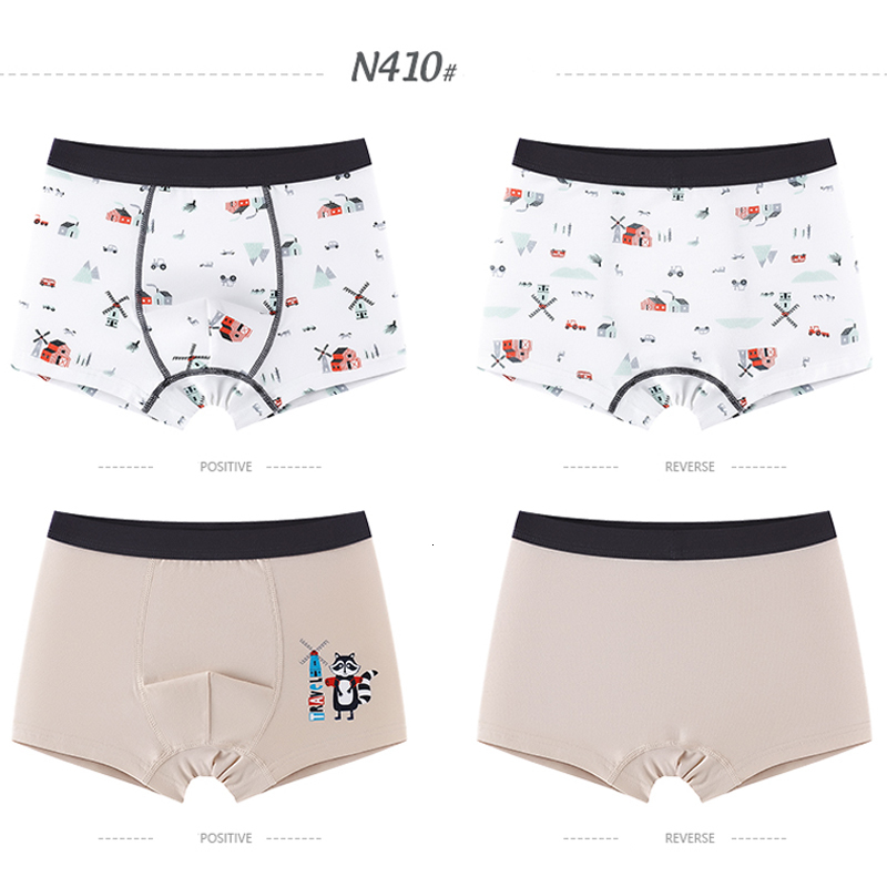Panties 4 Pcs High Quality Children s Underwear for Kids Cartoon Cat Shorts Soft Cotton Underpants Boys Teenage Striped 4 16T 221205