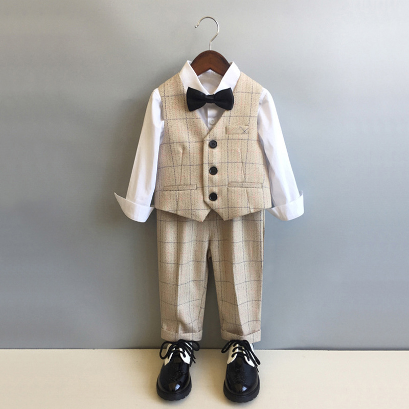 Suits Flower Boys Child Wedding Suit Children P ograph Dress Kids Fromal Blazer Set School Graduation Performance Baby Costume XF003 221205