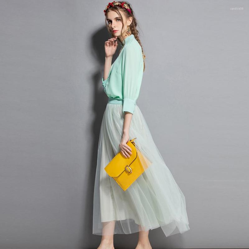 Work Dresses Women ' Luxury Set Twinsets 2022 Autumn Stand 3/4 Sleeve Top Elastic Waist Mesh Solid Ankle-Length Skirt Suit, As photo
Work Dresses Women ' Luxury Set Twinsets 2022 Autumn Stand 3/4 Sleeve Top Elastic Waist Mesh Solid Ankle-Length Skirt Suit, As photo