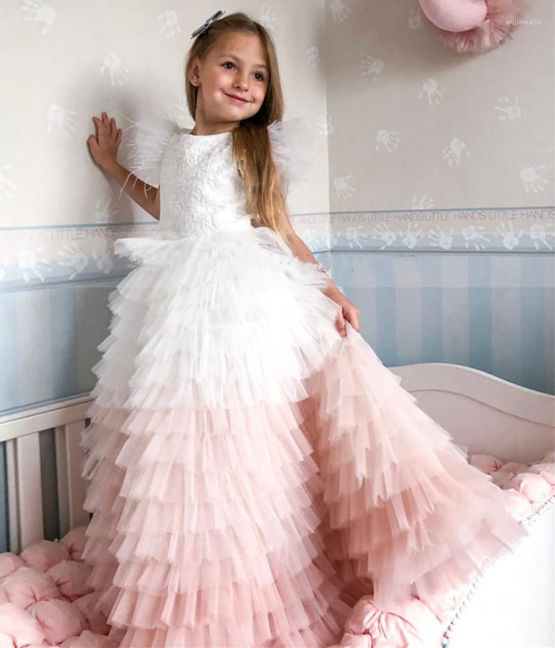 Girl Dresses White Pink Ruffle Tulle Flower Dress Feather Sleeve O Neck Tiered Skirt Children Birthday Party Pageant Gown, Custom made
Girl Dresses White Pink Ruffle Tulle Flower Dress Feather Sleeve O Neck Tiered Skirt Children Birthday Party Pageant Gown, Custom made