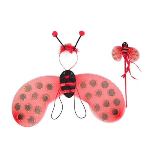 Cosplay 4 Piece Sets Halloween Christmas Bee Ladybug Costumes for Kids Girls Cute Party Fancy Dress Cosplay Wings andTutu Skirts