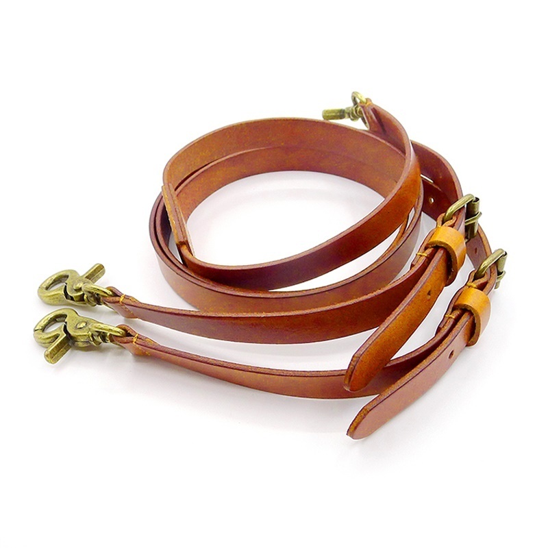 Suspenders NWE Ginger leather suspender light brown with leather hook and buckle strap braces for men and women 221205