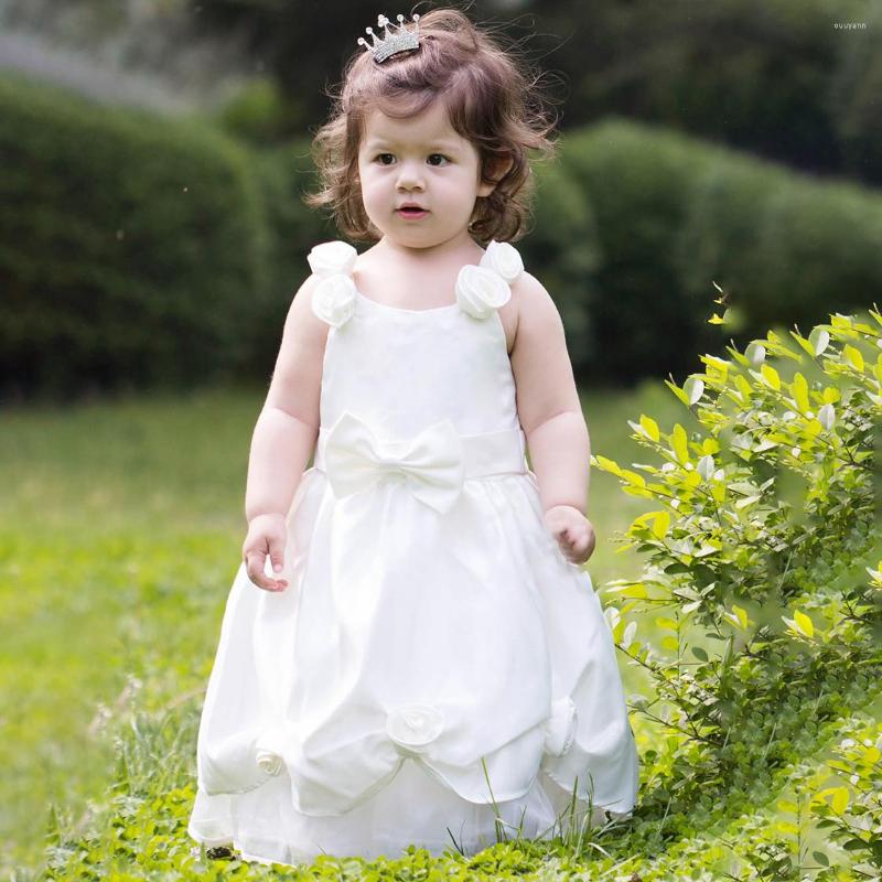 Girl Dresses Rose Floral Princess Satin Wedding Flower Girls Dress Custom Made Bow Simple Cute Sleevelesss Birthday First Communion Gowns, Blue 
Girl Dresses Rose Floral Princess Satin Wedding Flower Girls Dress Custom Made Bow Simple Cute Sleevelesss Birthday First Communion Gowns, Blue