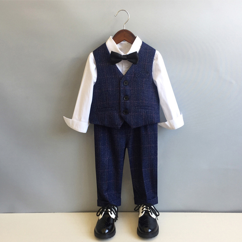 Suits Flower Boys Child Wedding Suit Children P ograph Dress Kids Fromal Blazer Set School Graduation Performance Baby Costume XF003 221205