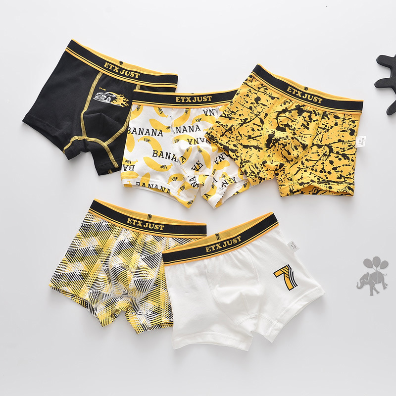 Panties Arrival 5 Pcs pack Kids Boys Pack Cotton Teenage Breathable Underwear Cartoon Baby Boy Shorts Children Underpants 221205