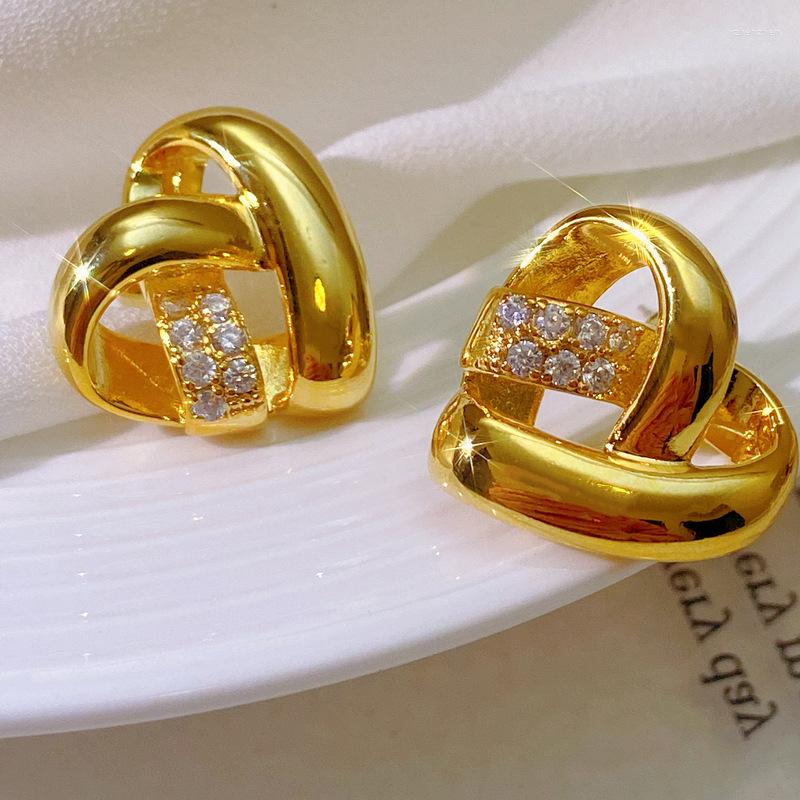 Stud Earrings Brand Retro Vintage Style Accessories Metal Love Heart Earring Ear Studs With Crystal For Women Brass Plated 18K Gold
Stud Earrings Brand Retro Vintage Style Accessories Metal Love Heart Earring Ear Studs With Crystal For Women Brass Plated 18K Gold