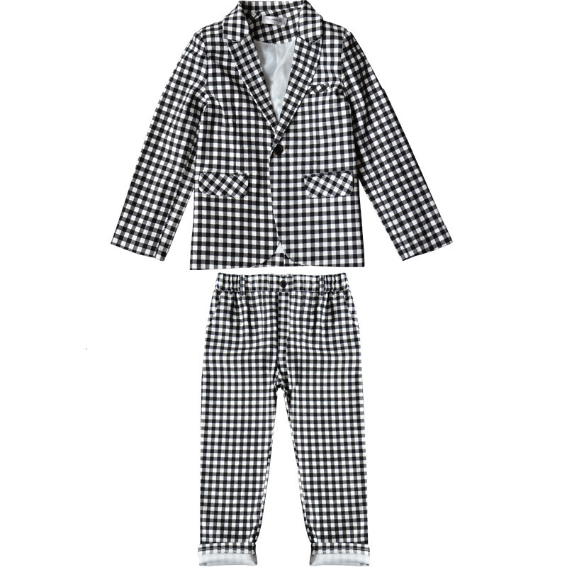 Suits Plaid Formal Suit for Boys Blazer Pants Children Wedding Tuxedo Kids Dresses Party Outfits Spring Baby School Clothes 221205