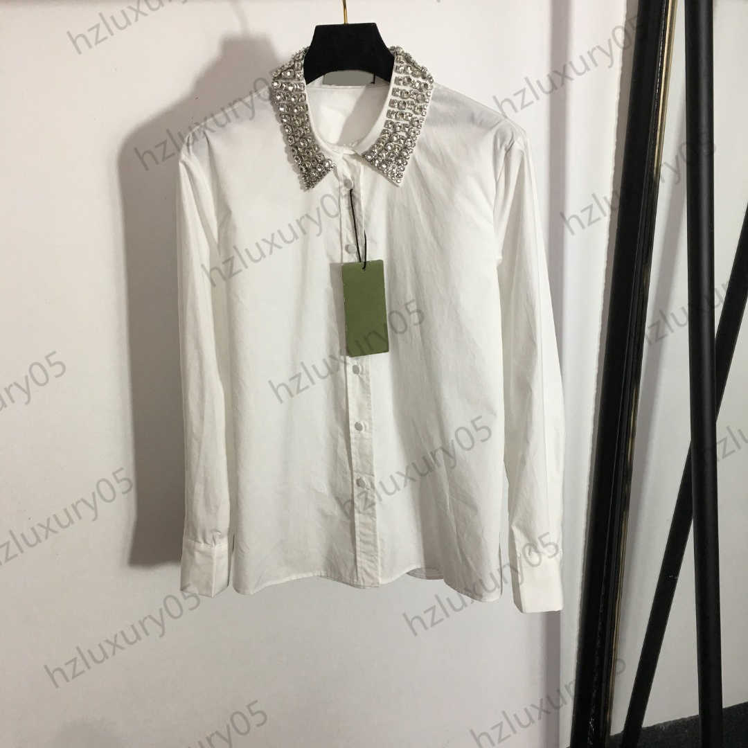 Womens Blouses Shirts Spring Tops Sparkle Nail Drill Lapel Pure Color Shirt Button Flap Long Sleeve Basic Style Blouse Simple Joker Women Clothing 2 Colors
Womens Blouses Shirts Spring Tops Sparkle Nail Drill Lapel Pure Color Shirt Button Flap Long Sleeve Basic Style Blouse Simple Joker Women Clothing 2 Colors