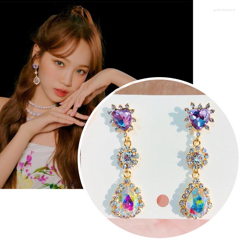 Dangle Earrings MENGJIQIAO Korean TV Star Shiny Purple Heart Waterdrop Crystal For Women Party Fashion Luxury Pendientes Jewelry
Dangle Earrings MENGJIQIAO Korean TV Star Shiny Purple Heart Waterdrop Crystal For Women Party Fashion Luxury Pendientes Jewelry
