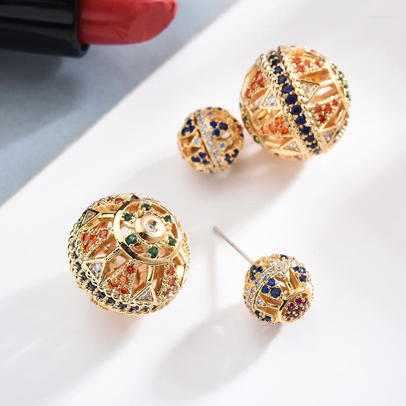 Stud Earrings Fashion Luxury Hollow Out Sphere For Women Geometric Handmade Hand Inlaid Simple Classic Shiny CZ Jewelry
Stud Earrings Fashion Luxury Hollow Out Sphere For Women Geometric Handmade Hand Inlaid Simple Classic Shiny CZ Jewelry