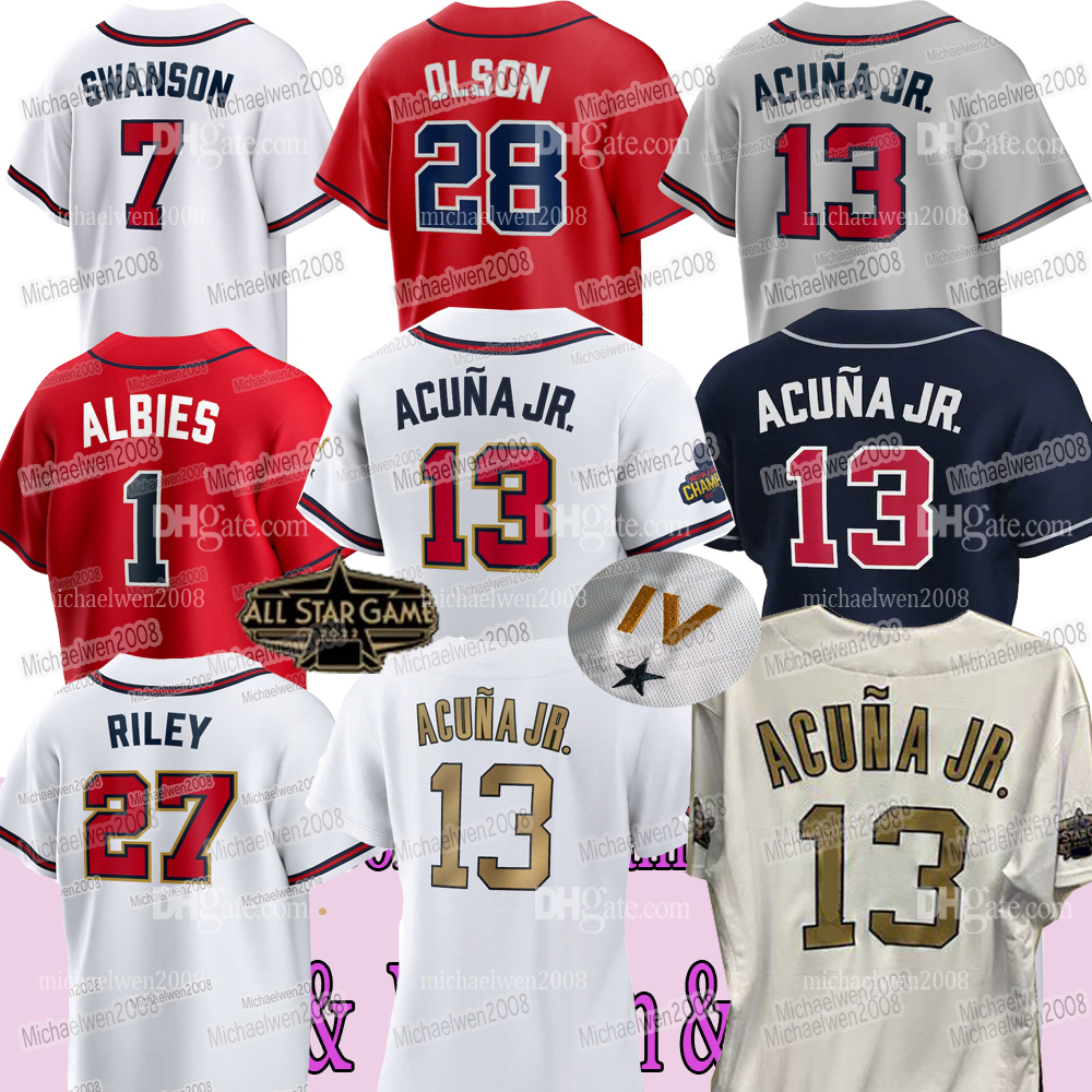 Atlanta 2022 Jersey Michael Harris II Braves Spencer Strider Ronald Acuna Jr. Austin Riley Matt Olson Dansby Swanson Max Fried Ozzie Albies Eddie Rosario, Men cool base
Atlanta 2022 Jersey Michael Harris II Braves Spencer Strider Ronald Acuna Jr. Austin Riley Matt Olson Dansby Swanson Max Fried Ozzie Albies Eddie Rosario, Men cool base